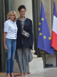 Rihanna Meets With Emmanual And Brigitte Marcon in Paris